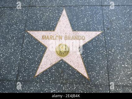 Los Angeles, Californie, États-Unis 18 janvier 2021 UNE vue générale de l'atmosphère de l'acteur Marlon Brando Star sur le Walk of Fame pendant la pandémie Covid-19 du coronavirus le 18 janvier 2021 à Los Angeles, Californie, États-Unis. Photo par Barry King/Alay stock photo Banque D'Images