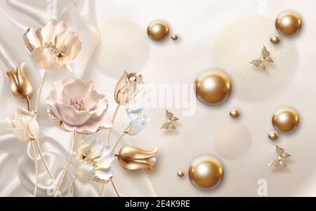 Papier peint mural 3D personnalisé - image Banque D'Images