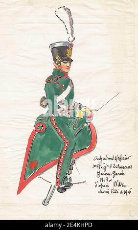arbitre du 1er régiment d'officiers, jeune garde en 1813 Banque D'Images