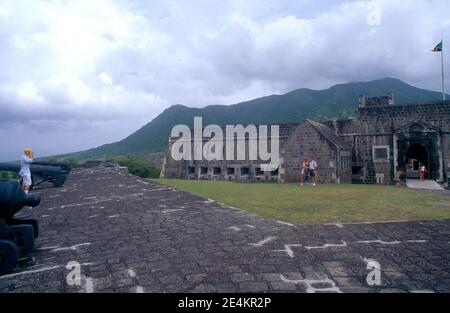 Parc national de la forteresse de St-Kitts-Brimstone Hill fort George Citadel XVIIe - XVIIIe siècle conception britannique construite par le travail des esclaves africains Banque D'Images