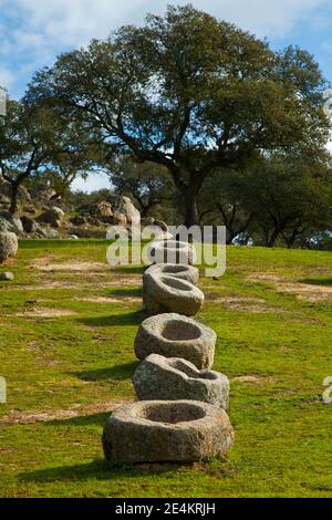 Comederos de Granito, Parque Natural Sierra de Andújar, Jaen, Andalucía, España Banque D'Images