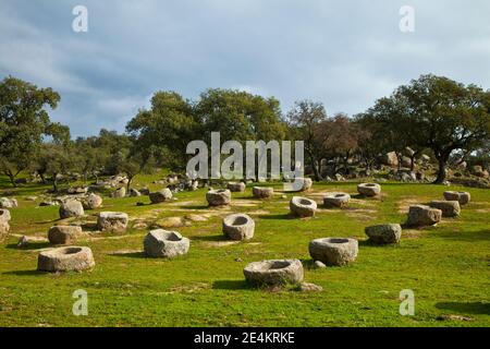 Comederos de Granito, Parque Natural Sierra de Andújar, Jaen, Andalucía, España Banque D'Images