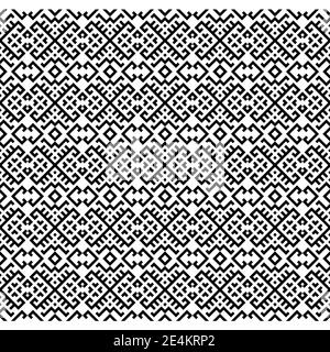 Motif ethnique homogène avec vector Illustration design tribal en noir et blanc couleur Banque D'Images