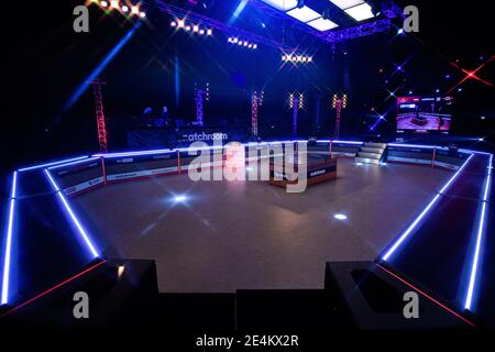 COVENTRY, ROYAUME-UNI. 24 janvier 2021. Une vue générale de l'arène pendant 2021 World Ping pong Masters à Ricoh Arena le dimanche 24 janvier 2021 à COVENTRY, ANGLETERRE. Credit: Taka G Wu/Alay Live News Banque D'Images