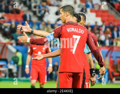 Kazan, Russie – 28 juin 2017. Cristiano Ronaldo, capitaine de l'équipe nationale de football du Portugal, lors de la demi-finale de la coupe des Confédérations de la FIFA 2017, Portugal vs CH Banque D'Images