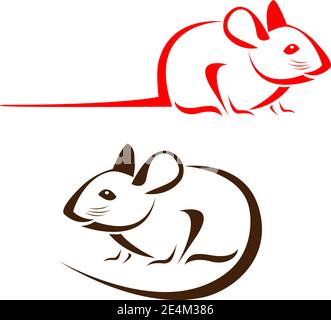 Vecteur d'un rat sur fond blanc. Illustration vectorielle superposée facile à modifier. Animaux. Illustration de Vecteur