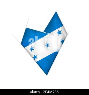 Cœur tordu esquissé avec le drapeau du Honduras Illustration de Vecteur