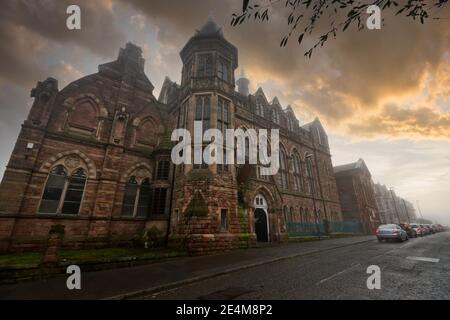 L'ancien bâtiment annexe du Collège d'Art à Green Lane, Derby, Angleterre, Royaume-Uni. Construit dans le style gothique en 1876 et faisait partie de l'université Banque D'Images