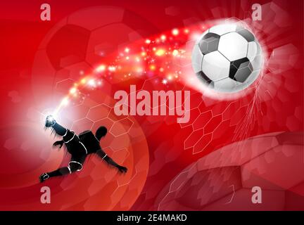 Football Silhouette abstrait football fond rouge Illustration de Vecteur