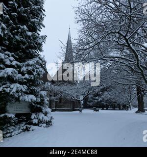 Cirencester capitale des Cotswolds en Grande-Bretagne romaine. Première chute de neige En janvier 2021 Banque D'Images