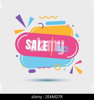 Bannière de vente moderne modèle géométrique coloré pour la vente, la remise, la promotion, etc. Illustration vectorielle Illustration de Vecteur