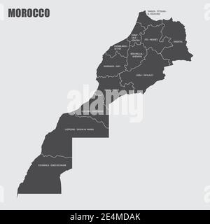 Carte des régions du Maroc Illustration de Vecteur