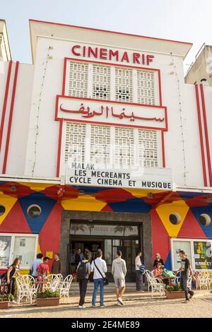 La maison d'art Cinema Rif au Grand Socco à Tanger, au Maroc Banque D'Images