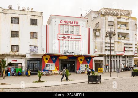 La maison d'art Cinema Rif au Grand Socco à Tanger, au Maroc Banque D'Images