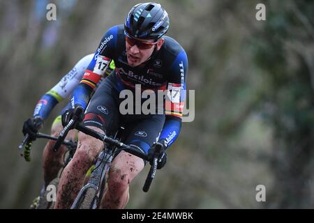 Les Toon Aerts belges sont photographiés en action lors de la course d'élite pour hommes de l'épreuve cycliste « Ruivencross », dernière étape de la compétition de la coupe du monde UCI Banque D'Images