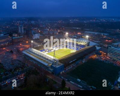 Vue aérienne du stade Portman Road d'Ipswich Town - Ipswich Town v Peterborough United, Sky Bet League One, Portman Road, Ipswich, Royaume-Uni - 23 janvier 2021 Banque D'Images