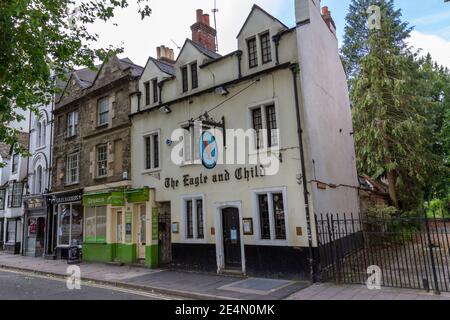 The Eagle and Child public House sur St Gile's Street, Oxford, Oxfordshire, Royaume-Uni Banque D'Images