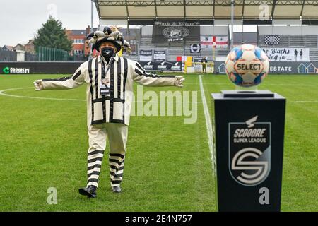 Aalst, Belgique. mascotte 2021 Eendracht Aalst photographié avant un match de football féminin entre Eendracht Aalst et Standard Femina de Liège le 11 ème jour de match de la saison 2020 - 2021 de la Super League belge Scooore Womens, samedi 23 janvier 2021 à Aalst, Belgique . PHOTO SPORTPIX.BE | SPP | STIJN AUDOOREN Credit: SPP Sport Press photo. /Alamy Live News Banque D'Images