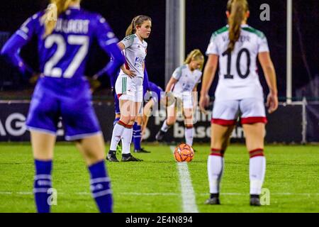 Tubize, Belgique. 22 janvier 2021. Marie Detruyer (17) de OHL photographiée lors d'un match de football féminin entre RSC Anderlecht Dames et Oud Heverlee Leuven le 11 ème jour de match de la saison 2020 - 2021 de la Super League belge des Womens, vendredi 22 janvier 2021 à Tubize, Belgique . PHOTO SPORTPIX.BE | SPP | STIJN AUDOOREN Credit: SPP Sport Press photo. /Alamy Live News Banque D'Images