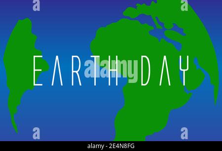 Logo Earth Day. Bonne journée de la Terre, le 22 avril . Illustration du vecteur d'arrière-plan de la carte du monde. Illustration de Vecteur