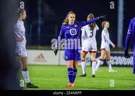 Tubize, Belgique. 22 janvier 2021. Amber Maximus (9) d'Anderlecht photographié lors d'un match de football féminin entre RSC Anderlecht Dames et Oud Heverlee Leuven le 11 ème jour de match de la saison 2020 - 2021 de la Super League belge des Womens, vendredi 22 janvier 2021 à Tubize, Belgique . PHOTO SPORTPIX.BE | SPP | STIJN AUDOOREN Credit: SPP Sport Press photo. /Alamy Live News Banque D'Images