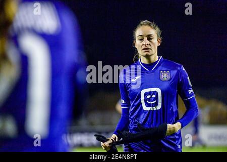 Tubize, Belgique. 22 janvier 2021. Tessa Wullaert (27) d'Anderlecht photographié lors d'un match de football féminin entre RSC Anderlecht Dames et Oud Heverlee Leuven le 11 ème jour de match de la saison 2020 - 2021 de la Super League belge des Womens, vendredi 22 janvier 2021 à Tubize, Belgique . PHOTO SPORTPIX.BE | SPP | STIJN AUDOOREN Credit: SPP Sport Press photo. /Alamy Live News Banque D'Images