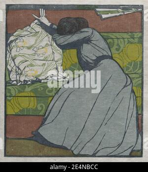 Max Kurzweil (autrichien, 1867-1916) - le coussin (Martha Kurzweil assis sur un divan) Banque D'Images