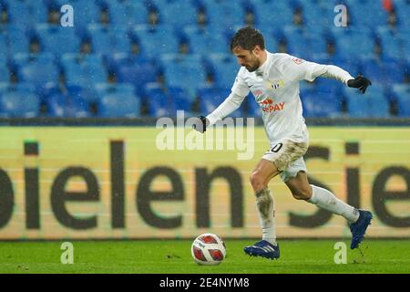 Bâle, Suisse. 23 janvier 2021. 23.01.2021, Bâle, St. Jakob-Park, Soccer Super League: FC Basel 1893 - FC Zurich, # 10 Antonio Marchesano (Zurich) en action sur le ballon Credit: SPP Sport Press photo. /Alamy Live News Banque D'Images