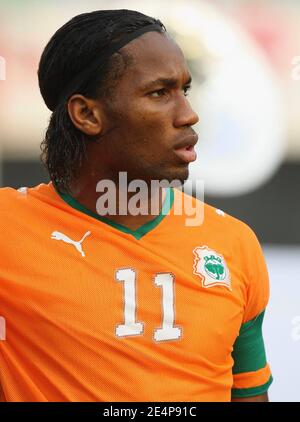 Didier Drogba en Côte d'Ivoire lors du match de football de la coupe d'Afrique des Nations, Côte d'Ivoire contre Bénin à Sekondi, Ghana, le 25 janvier 2008. La Côte d'Ivoire a vaincu le Bénin 4-1. Photo de Steeve McMay/Cameleon/ABACAPRESS.COM Banque D'Images