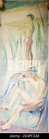 Menn vendt mot solen av Edvard Munch. Banque D'Images