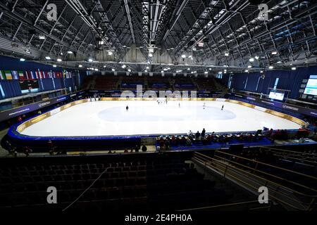 GDANSK, POLOGNE - JANVIER 24 : vue générale de Hala Olivia à Gdansk pendant les Championnats européens de patinage de vitesse sur piste courte de l'UIP à Olivia Hal le 24 janvier 2021 à Gdansk, Pologne (photo d'Andre Weening/Orange Pictures/Alay Live News) Banque D'Images