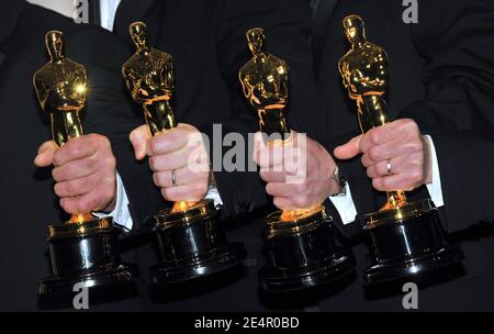 Atmosphère dans la salle de presse des 80e Academy Awards, qui se tiennent au Kodak Theatre sur Hollywood Boulevard à Los Angeles, CA, Etats-Unis, le 24 février 2008. Photo de Hahn-Nebinger/ABACAPRESS.COM Banque D'Images