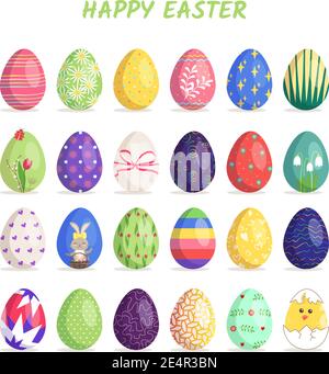 Grand ensemble d'œufs de Pâques Illustration de Vecteur