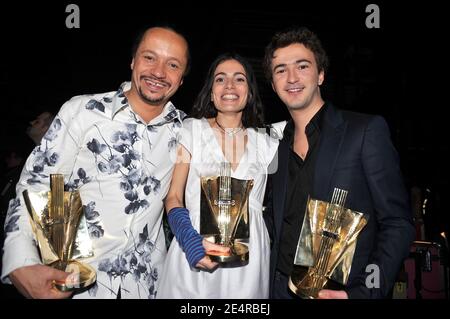 EXCLUSIF - les coulisses de Yael Naim et Renan Luce lors de la 23e cérémonie des "victoires de la musique" qui s'est tenue à la salle Zenith à Paris, France, le 8 mars 2008. Photo de Gouhier-Nebinger/ABACAPRESS.COM Banque D'Images