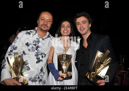 EXCLUSIF - les coulisses de Yael Naim et Renan Luce lors de la 23e cérémonie des "victoires de la musique" qui s'est tenue à la salle Zenith à Paris, France, le 8 mars 2008. Photo de Gouhier-Nebinger/ABACAPRESS.COM Banque D'Images