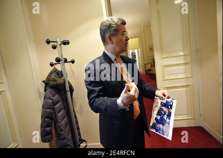 Le conseiller diplomatique du Président français et Sherpa Jean David Levitte dans son bureau à l'Elysée Palace, Paris, France, le 22 janvier 2008. Photo par Elodie Gregoire/ABACAPRESS.COM Banque D'Images