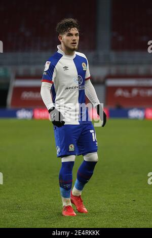 MIDDLESBROUGH, ANGLETERRE. LE 24 JANVIER Harvey Elliott de Blackburn Rovers lors du match de championnat Sky Bet entre Middlesbrough et Blackburn Rovers au stade Riverside, à Middlesbrough, le dimanche 24 janvier 2021. (Credit: Mark Fletcher | MI News) Credit: MI News & Sport /Alay Live News Banque D'Images