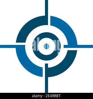 Modèle d'illustration vectorielle de conception de logo de point cible Illustration de Vecteur