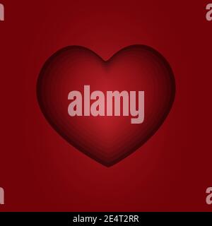 Saint-Valentin arrière-plan abstrait avec coeur coupé en papier. Illustration de Vecteur