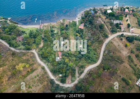 Magnifique paysage sur le lac Atitlán, Guatemala, Amérique centrale. Banque D'Images