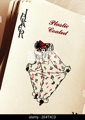 Carte à jouer style joker vintage Banque D'Images