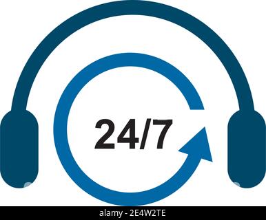 Modèle de vecteur de conception de logo d'icône de ligne de service clientèle de centre d'appels Illustration de Vecteur