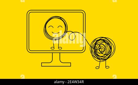Formation en ligne, éducation, concept de service de soutien psychologique. Aide, conseils pour résoudre les problèmes. Illustration vectorielle Illustration de Vecteur