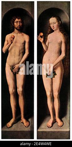 Memling Adam et Eve. Banque D'Images