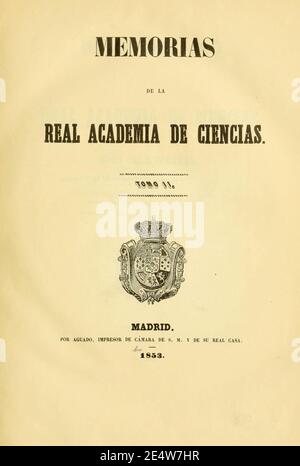 Memorias de la Real Academia de Ciencias de Madrid Banque D'Images