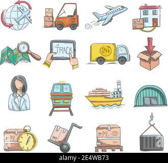 Mise En Place Des Caniche De La Logistique Image Vectorielle Stock Alamy