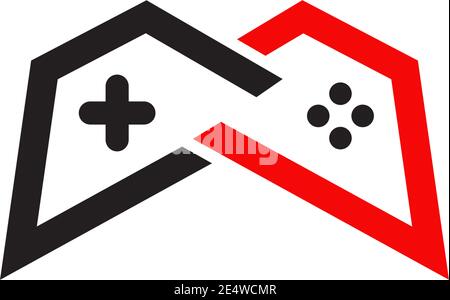 Modèle vectoriel d'inspiration pour la conception du logo du contrôleur de jeu Illustration de Vecteur