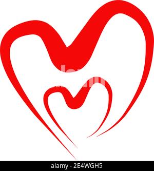 Love illustration logo design inspiration modèle vectoriel Illustration de Vecteur