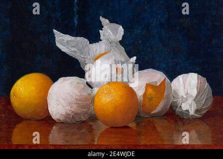 William J. McCloskey (1859 1941), oranges enveloppées, 1889. Banque D'Images