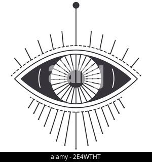 Sorcellerie et signe magique, symbole de maçonnerie oculaire Illustration de Vecteur